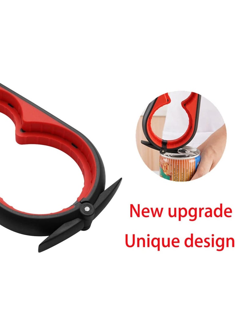 Can Opener Can Opener Suitable for Seniors, Arthritic Hands and Anyone with Weak Strength, Arthritis Can Opener Opens Lids Easily, Multi-Function Kitchen Gadget (Red)