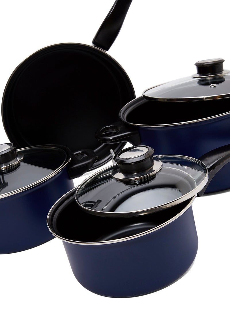 13-Piece Non Stick Cookware Set Blue/Black