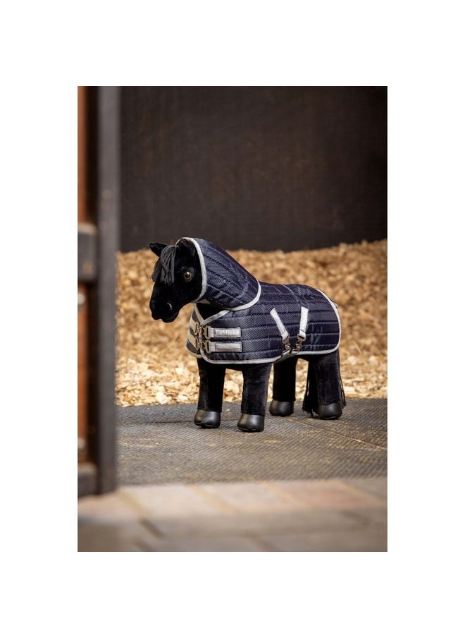 LeMieux Toy Pony Stable-Tek Rug - Fully Functional Buckles and Detachable Neck - Educational Toy - Navy