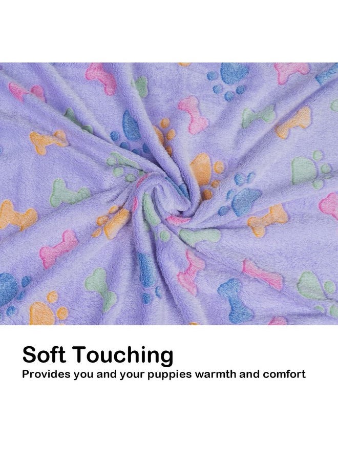 Dono 1 Pack 2 Dog Blankets Soft Fluffy Cute Paw Pattern Fleece Pet Blanket Warm Sleep Mat Cute Print Design Puppy Kitten Blanket Doggy Mat Paw Print for Animals