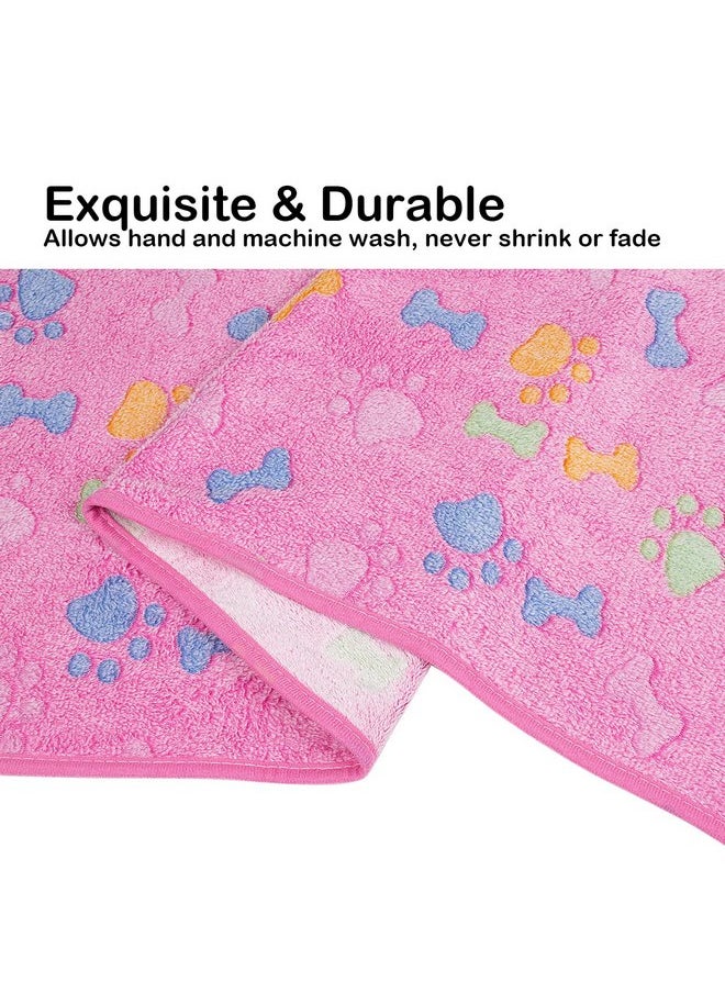 Dono 1 Pack 2 Dog Blankets Soft Fluffy Cute Paw Pattern Fleece Pet Blanket Warm Sleep Mat Cute Print Design Puppy Kitten Blanket Doggy Mat Paw Print for Animals