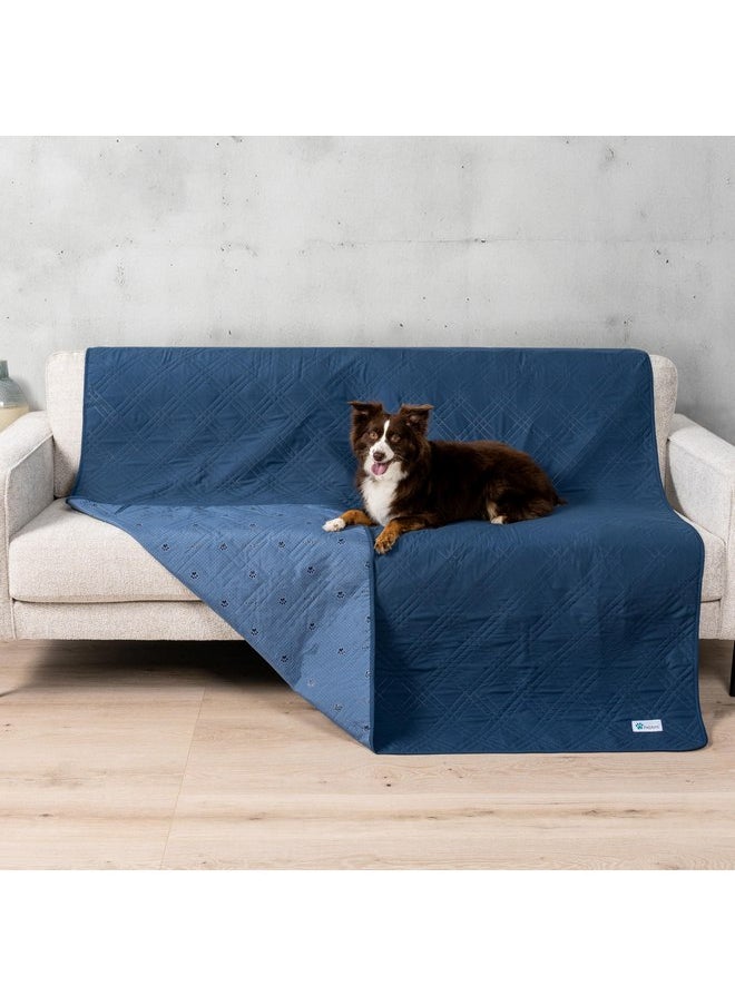 PetAmi Waterproof Couch Cover for Dogs, Waterproof Pet Blanket, Reversible Furniture Cover Sofa Protector for Pet Cat Bed, Washable Waterproof Blanket Dog Cover for Couch Seat, 68x82 Blue