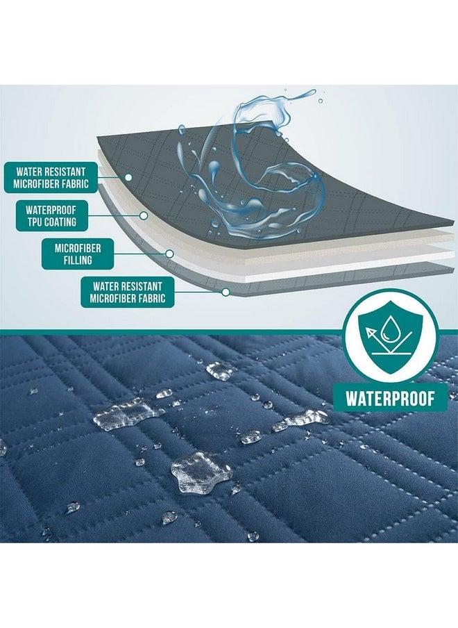 PetAmi Waterproof Couch Cover for Dogs, Waterproof Pet Blanket, Reversible Furniture Cover Sofa Protector for Pet Cat Bed, Washable Waterproof Blanket Dog Cover for Couch Seat, 68x82 Blue