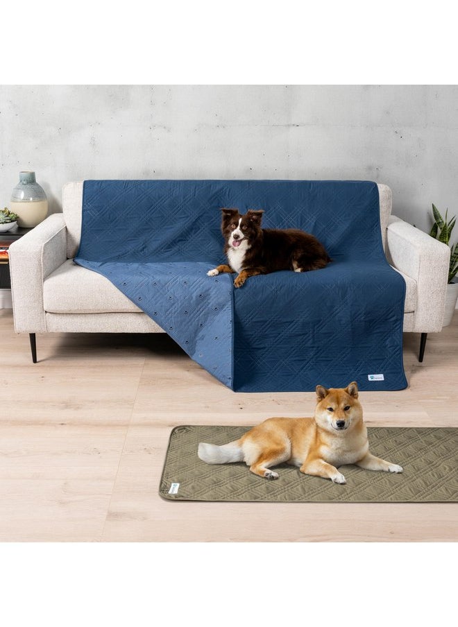 PetAmi Waterproof Couch Cover for Dogs, Waterproof Pet Blanket, Reversible Furniture Cover Sofa Protector for Pet Cat Bed, Washable Waterproof Blanket Dog Cover for Couch Seat, 68x82 Blue