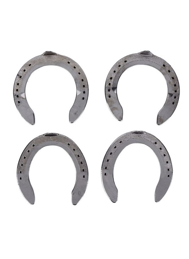 4pcs Horseshoe Kit, Aluminum Alloy Horse Shoes Light Weight Practical Horse Riding Accessory for Horse Racing Racecourse(No 4)