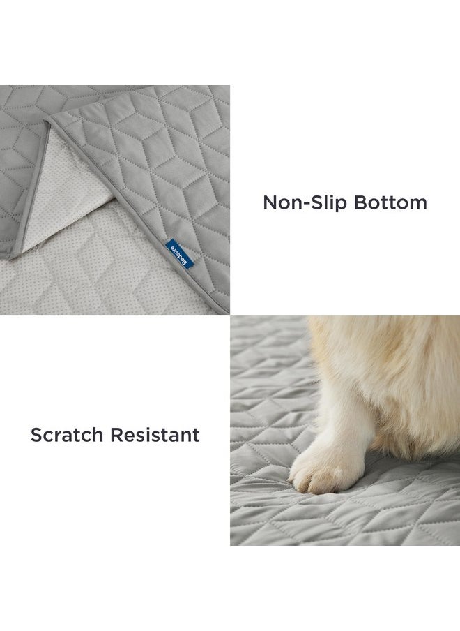 Bedsure 100% Waterproof Couch Cover for Dogs Washable - Non Slip Waterproof Dog Blanket for Couch Sofa, Lightweight Furniture Protector Durable for Pet Cat Puppy with Non-Slip Bottom, Grey, 30x85IN