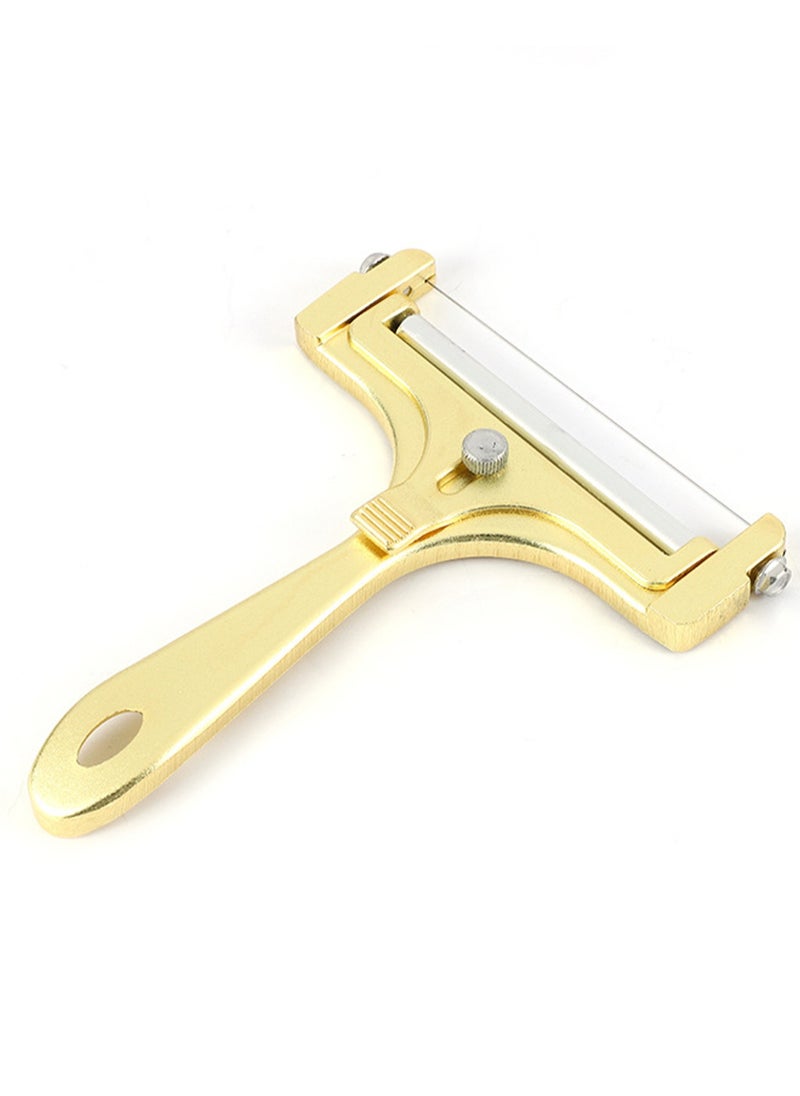 Adjustable Thickness Butter Cheese Planer Cheese Slicer Cheese Kitchen Gadget (Frosted Gold)