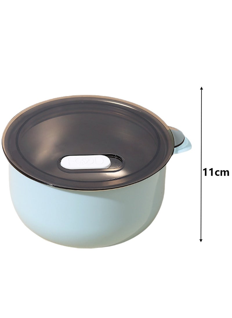 316 Stainless Steel Bowl Large Soup Bowl 500ml Children's Lunch Box Soup Bowl Leak-proof Sealed Salad with Lid Heat-resistant and Scalding Fruit Box (Blue)