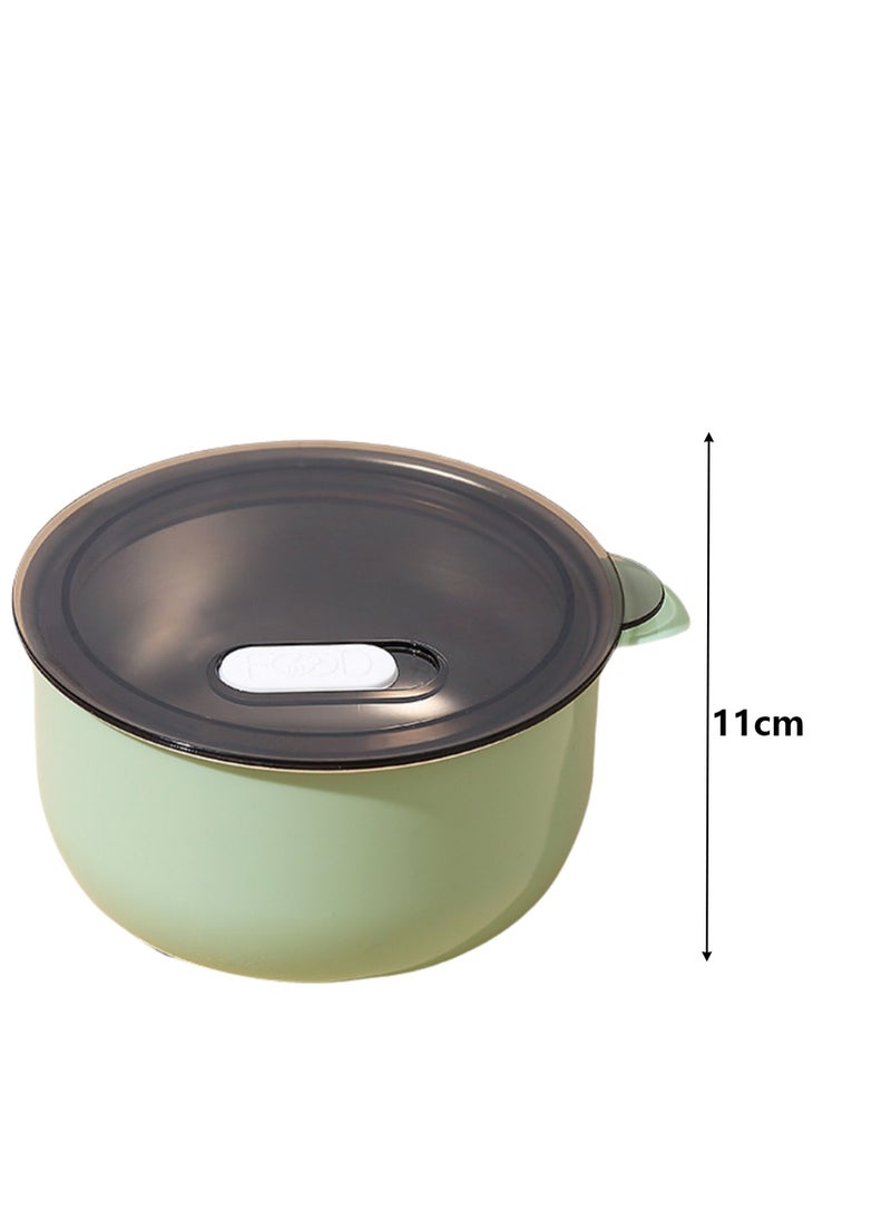 316 Stainless Steel Bowl Large Soup Bowl 500ml Children's Lunch Box Soup Bowl Leak-proof Sealed Salad with Lid Heat-resistant and Scalding Fruit Box (Green)