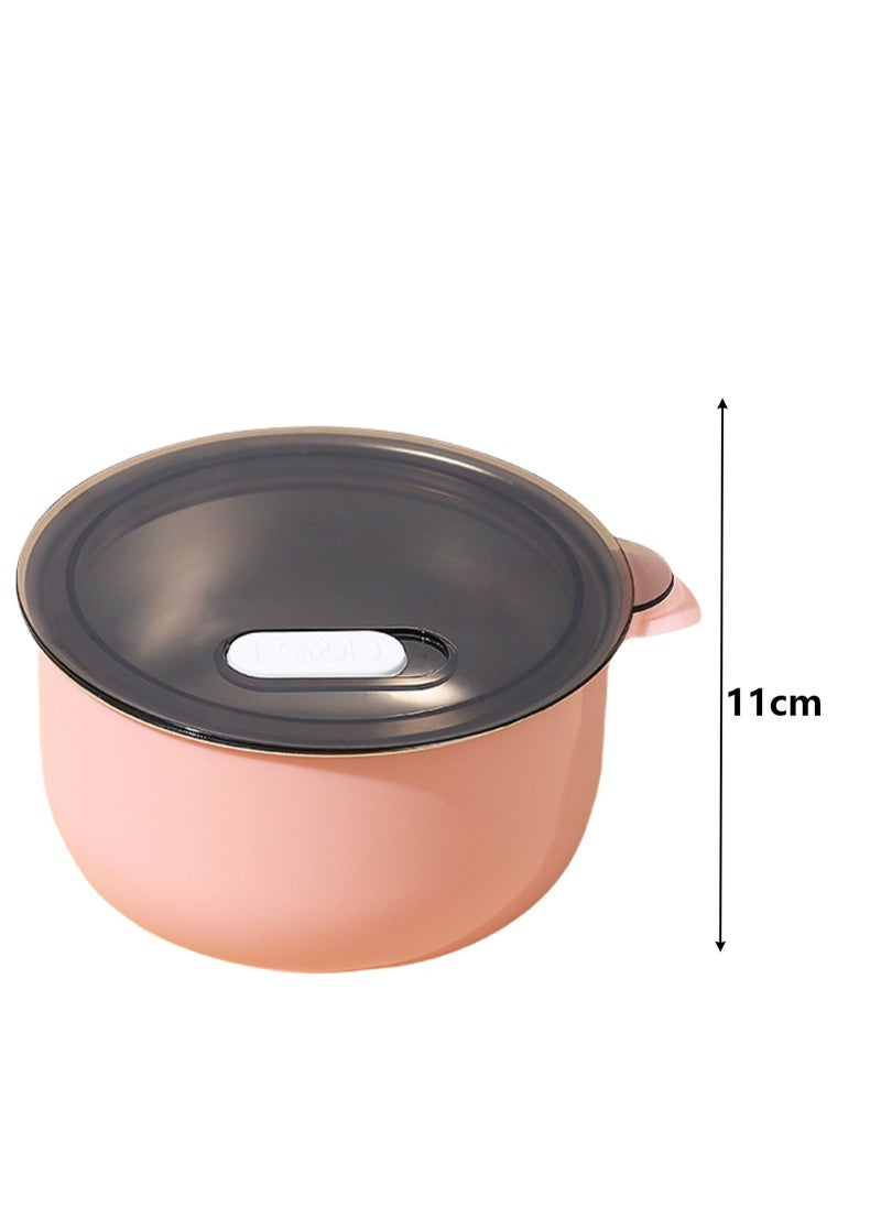 316 Stainless Steel Bowl Large Soup Bowl 500ml Children's Lunch Box Soup Bowl Leak-proof Sealed Salad with Lid Heat-resistant and Scalding Fruit Box (Pink)