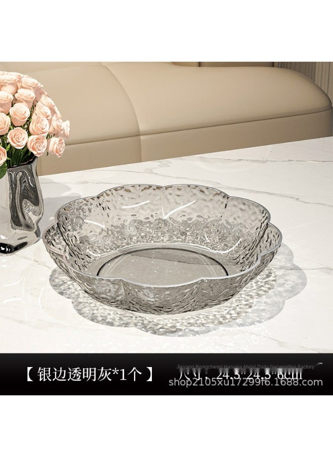 New PET Material Fruit & Snack Plate - Chinese Style Home Kitchen Floral Serving Tray