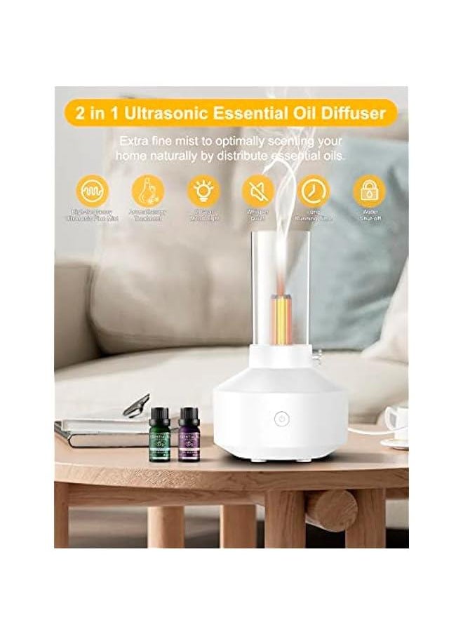 Essential Oil Diffuser  Ultrasonic Diffusers for Essential Oils, Aroma Diffuser Cool Mist Humidifier with Mood Light, Waterless Auto-Off & Whisper Quiet Operation for Home Office Bedroom(White)