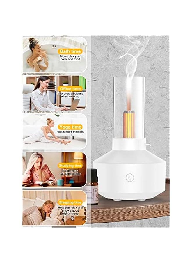 Essential Oil Diffuser  Ultrasonic Diffusers for Essential Oils, Aroma Diffuser Cool Mist Humidifier with Mood Light, Waterless Auto-Off & Whisper Quiet Operation for Home Office Bedroom(White)