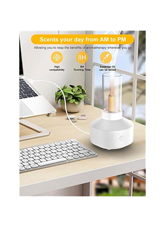 Essential Oil Diffuser  Ultrasonic Diffusers for Essential Oils, Aroma Diffuser Cool Mist Humidifier with Mood Light, Waterless Auto-Off & Whisper Quiet Operation for Home Office Bedroom(White)