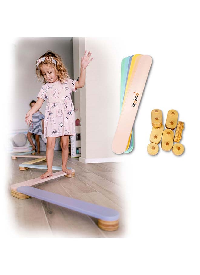 Stoked Kids Wooden Balance Beam 79x25x17cm, For Ages 3+ Years