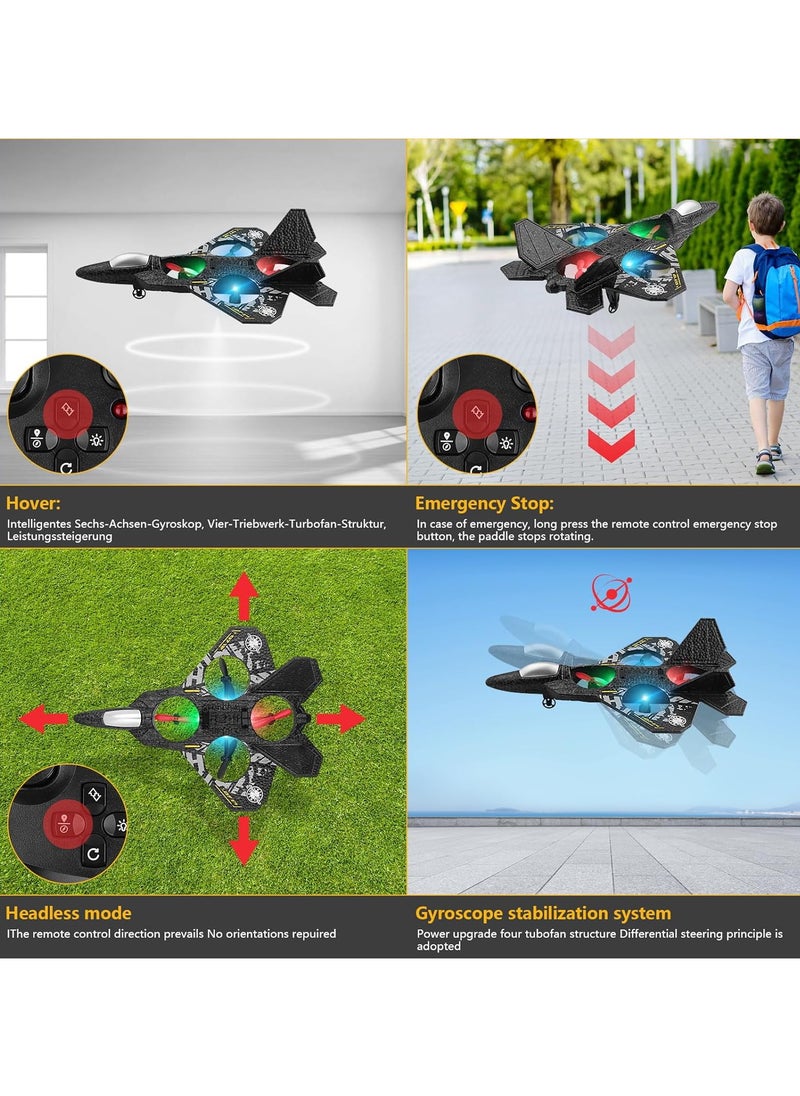 RC Plane 2.4GHz Remote Control Airplane L0712 Drone Quadcopter Hovering With Auto Hovering Fighter Aircraft RC Airplane RTF For Beginner, Kids And Adults, 3D Flip Airplane Toy Remote Controlled Fighter Airplane