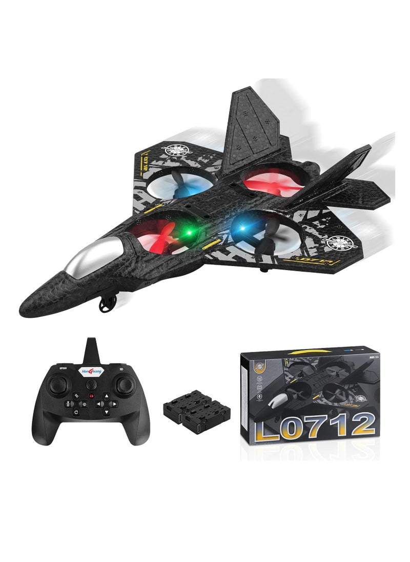 RC Plane 2.4GHz Remote Control Airplane L0712 Drone Quadcopter Hovering With Auto Hovering Fighter Aircraft RC Airplane RTF For Beginner, Kids And Adults, 3D Flip Airplane Toy Remote Controlled Fighter Airplane