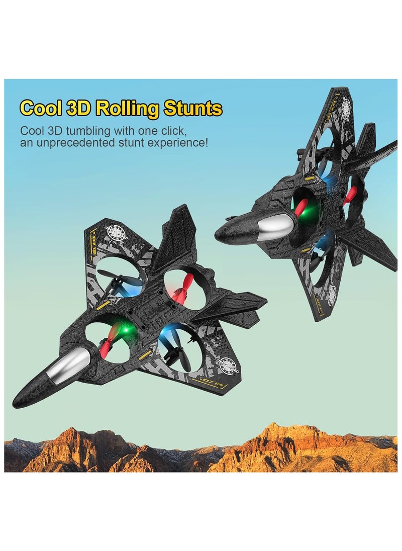 RC Plane 2.4GHz Remote Control Airplane L0712 Drone Quadcopter Hovering With Auto Hovering Fighter Aircraft RC Airplane RTF For Beginner, Kids And Adults, 3D Flip Airplane Toy Remote Controlled Fighter Airplane