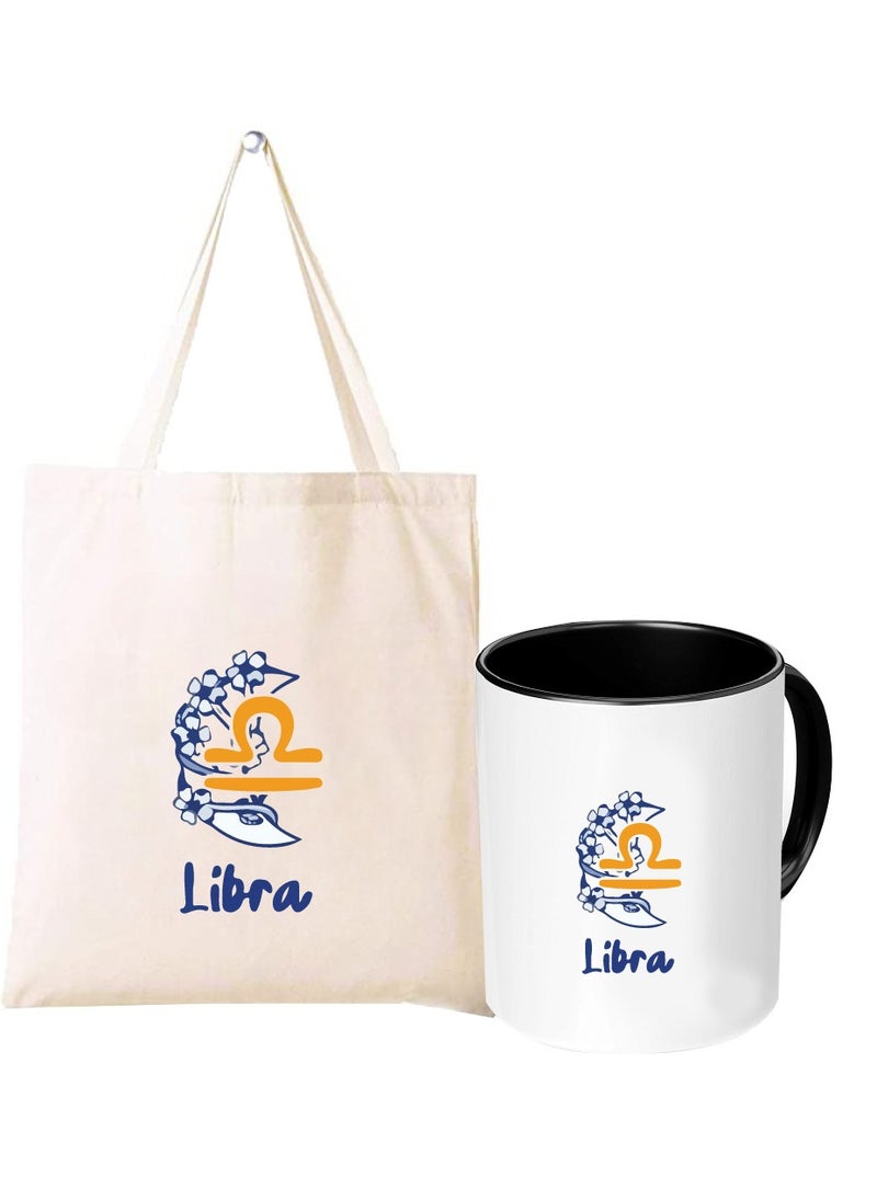 Zodiac Pack of 2 Combo - Eco-Friendly Cotton Tote Bag and Two-Tone Coffee Mug Set - Perfect Astrology Gift - GiftSet for Astrology Fans