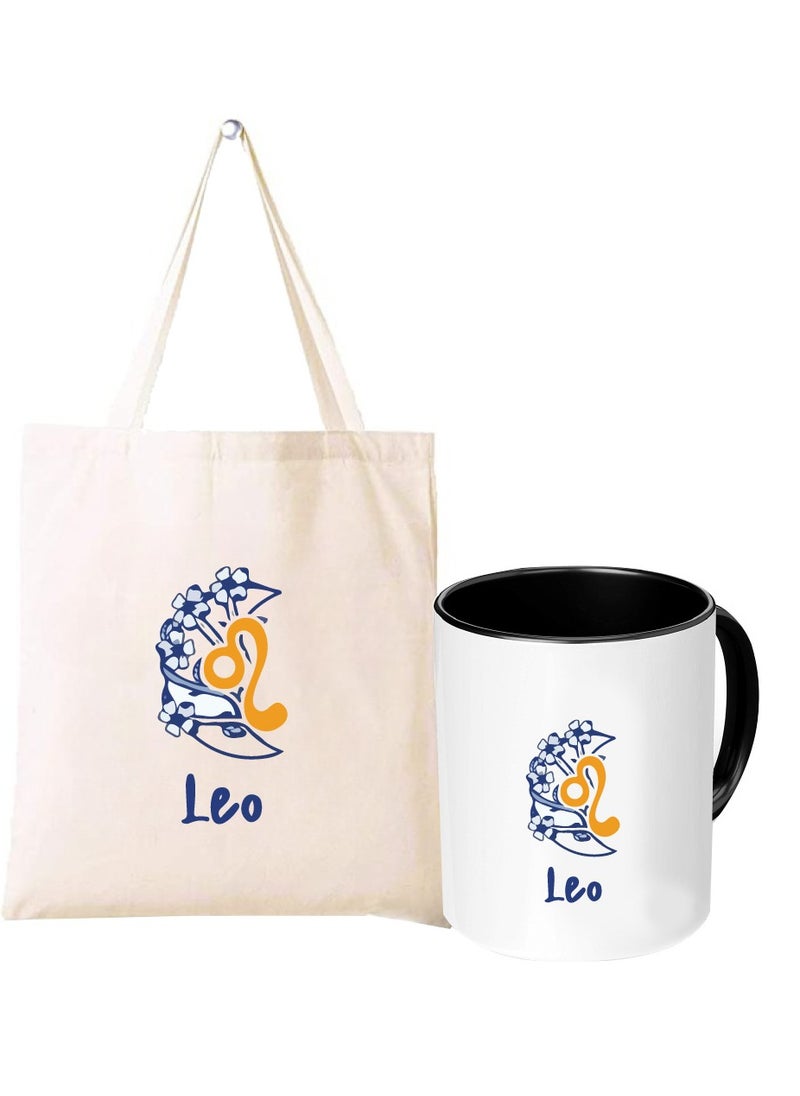 Zodiac Pack of 2 Combo - Eco-Friendly Cotton Tote Bag and Two-Tone Coffee Mug Set - Perfect Astrology Gift - GiftSet for Astrology Fans