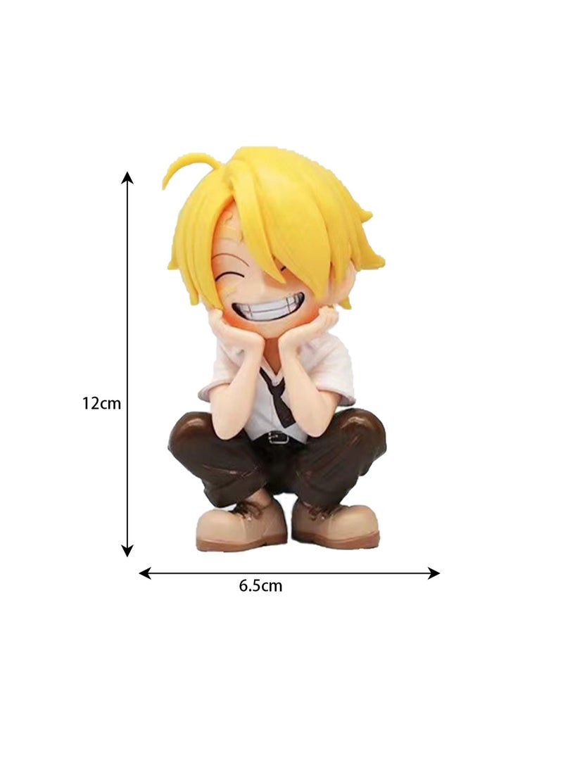 Q Version Of The Pirate Sanji Sitting Doll Figure Trendy Toy Car Ornaments Model