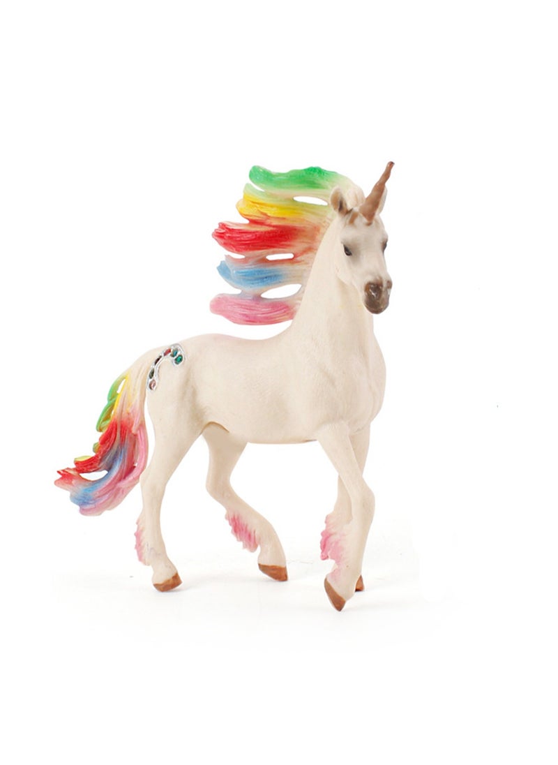 Unicorn Toy for Girls and Boys with Glitter and Rhinestone Details, Suitable for Children Over 5 Years Old, Multi-Colored Desktop Ornaments (Running Unicorn with Rhinestones)