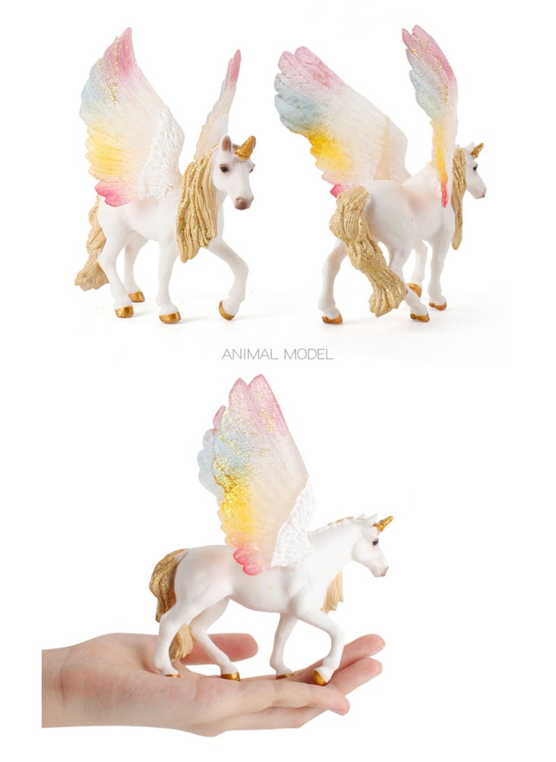 Unicorn Toy for Girls and Boys with Glitter and Rhinestone Details, Suitable for Children Over 5 Years Old, Multi-Colored Desktop Ornaments (Rainbow Unicorn)