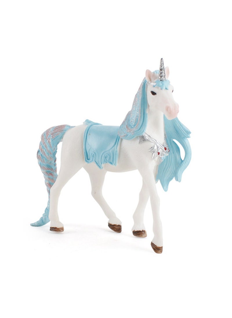 Unicorn Toy for Girls and Boys with Glitter and Rhinestone Details, Suitable for Children Over 5 Years Old, Multi-Colored Desktop Ornaments(Blue Horse)