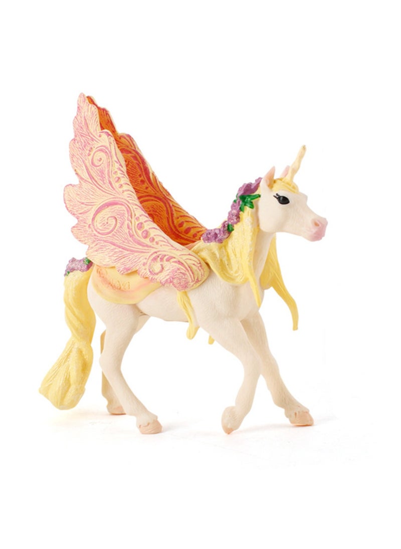 Unicorn Toy for Girls and Boys with Glitter and Rhinestone Details, Suitable for Children Over 5 Years Old, Multi-Colored Desktop Ornaments(Winged Elf Unicorn)