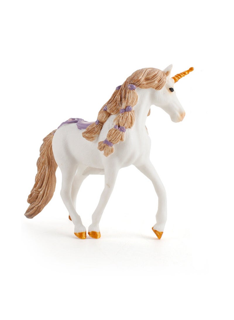 Unicorn Toy for Girls and Boys with Glitter and Rhinestone Details, Suitable for Children Over 5 Years Old, Multi-Colored Desktop Ornaments(Pigtail Elf Horse)