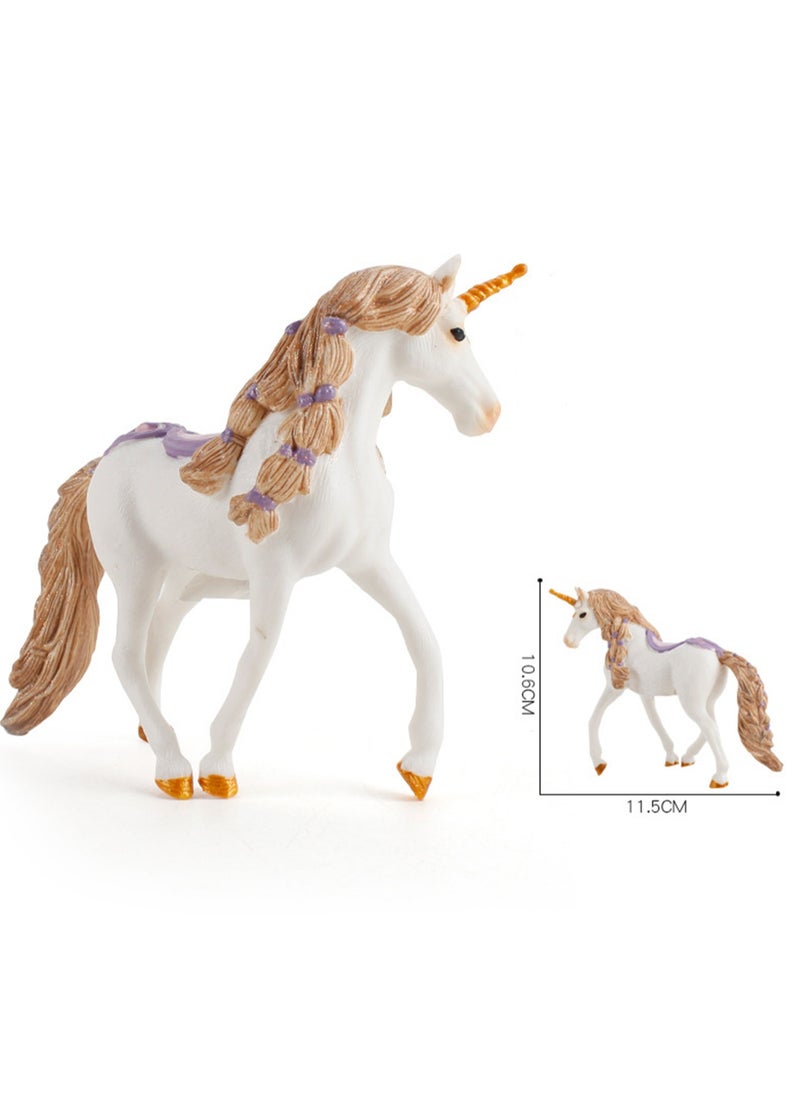 Unicorn Toy for Girls and Boys with Glitter and Rhinestone Details, Suitable for Children Over 5 Years Old, Multi-Colored Desktop Ornaments(Pigtail Elf Horse)