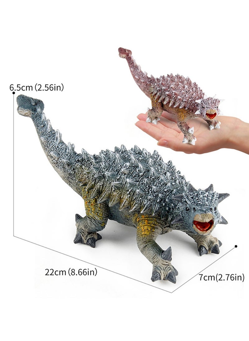 Simulation Jurassic Ankylosaurus Model Toy Static Ornaments (Blue Ankylosaurus)