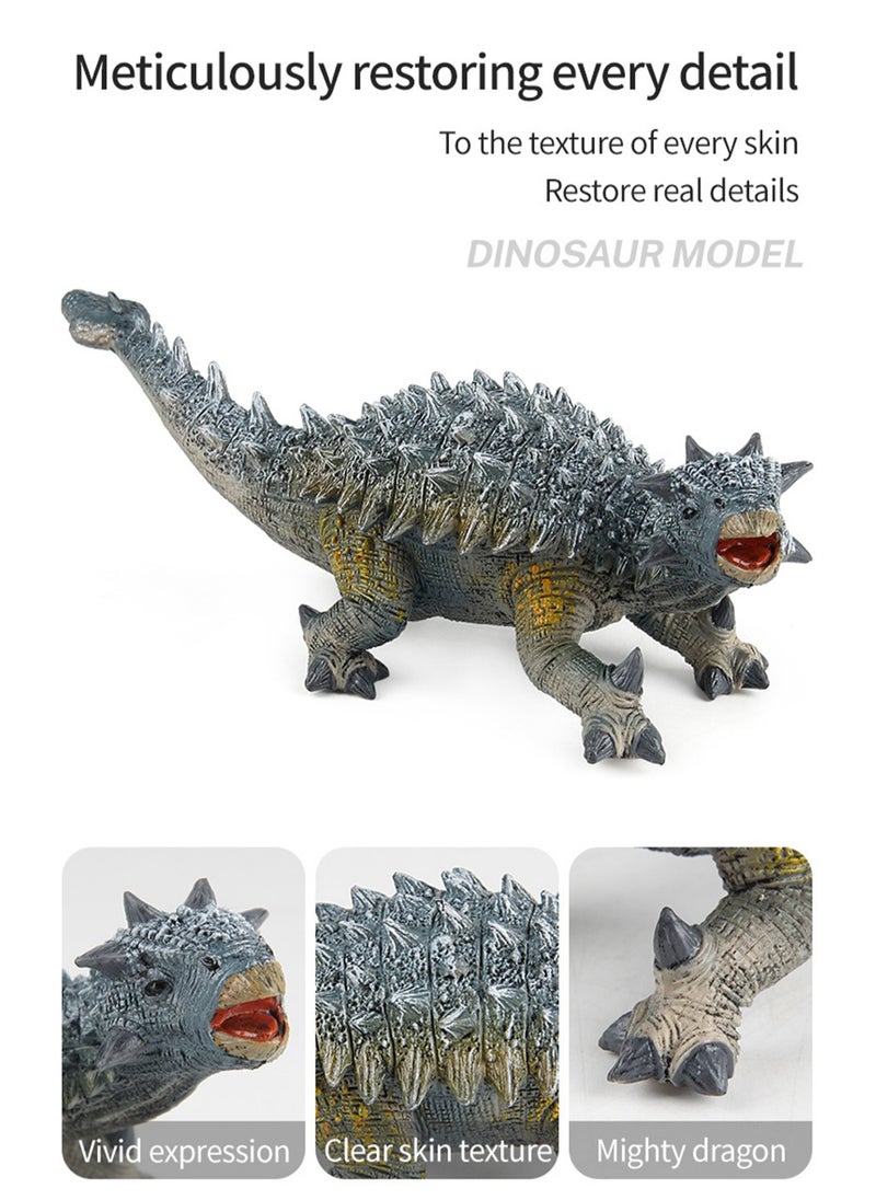 Simulation Jurassic Ankylosaurus Model Toy Static Ornaments (Blue Ankylosaurus)