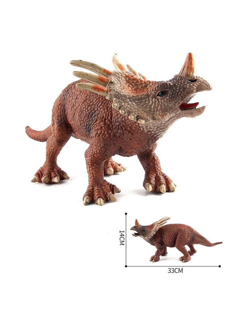 Dinosaur Doll Toy Plastic Doll Static Model Desktop Ornaments Hobby Collection (Styracosaurus)