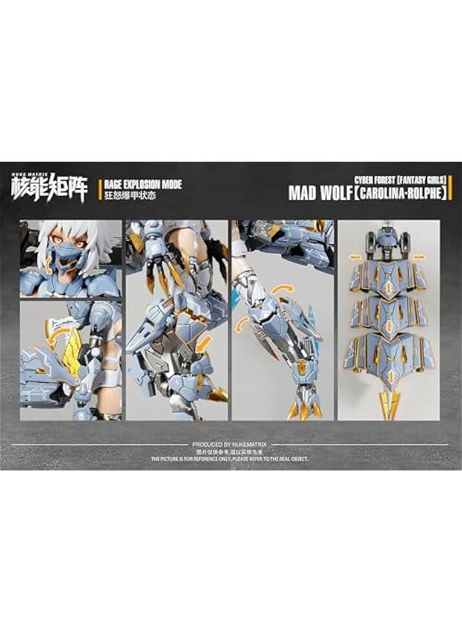 Nuke Matrix Plastic Model Kits: Cyber Forest Fantasy Girls, MAD Wolf Carolina·Rolphe, Mecha Musume, Anime Style 1:12 Scale Collectible Action Figures DN