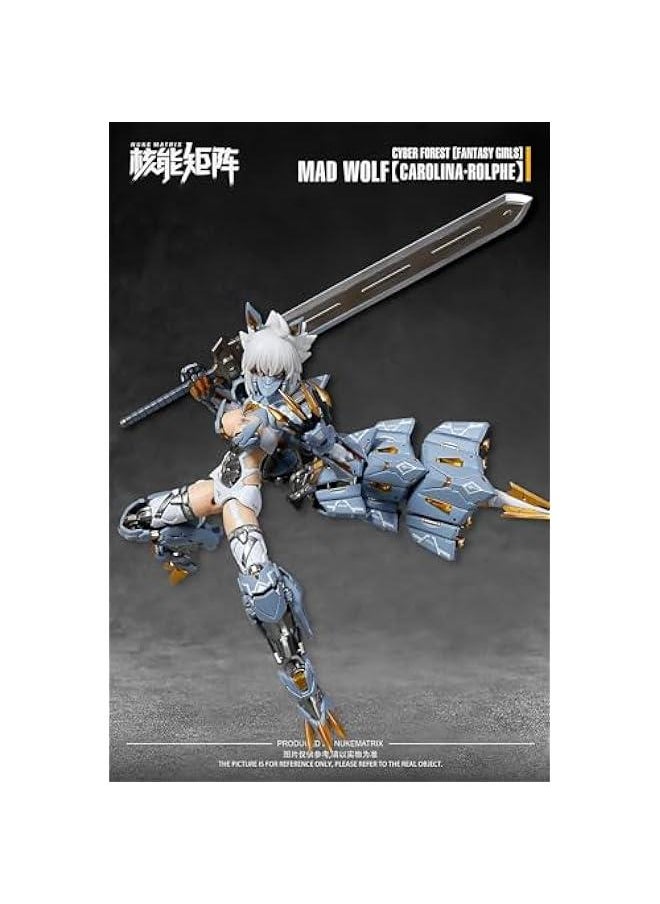 Nuke Matrix Plastic Model Kits: Cyber Forest Fantasy Girls, MAD Wolf Carolina·Rolphe, Mecha Musume, Anime Style 1:12 Scale Collectible Action Figures DN