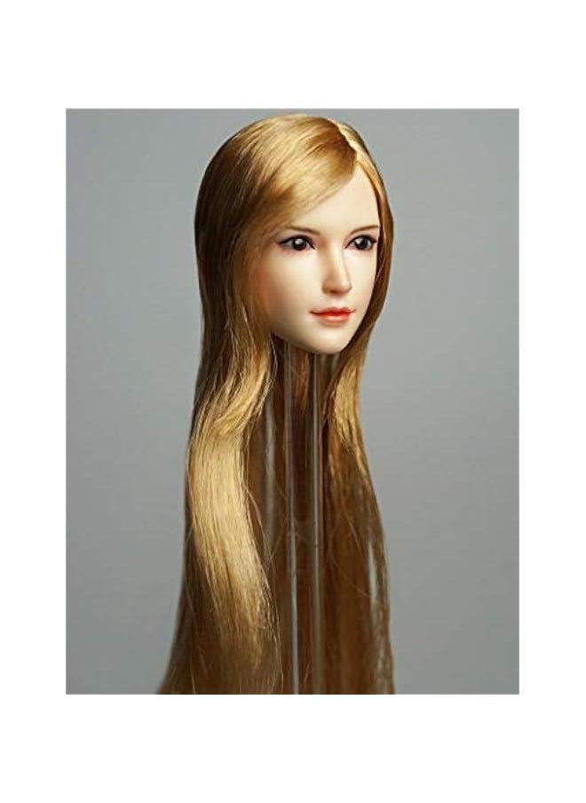 1/6 Scale Female Figure Head Sculpt, Beuty Charming Girl Doll Head for 12 Action Figure Phicen, TBLeague DH035 (Golden Hair)