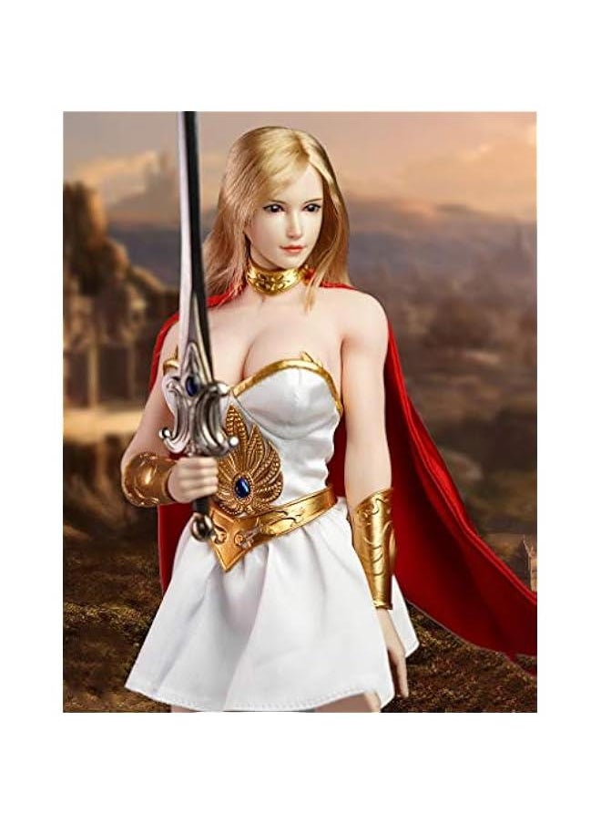 1/6 Scale Female Figure Head Sculpt, Beuty Charming Girl Doll Head for 12 Action Figure Phicen, TBLeague DH035 (Golden Hair)