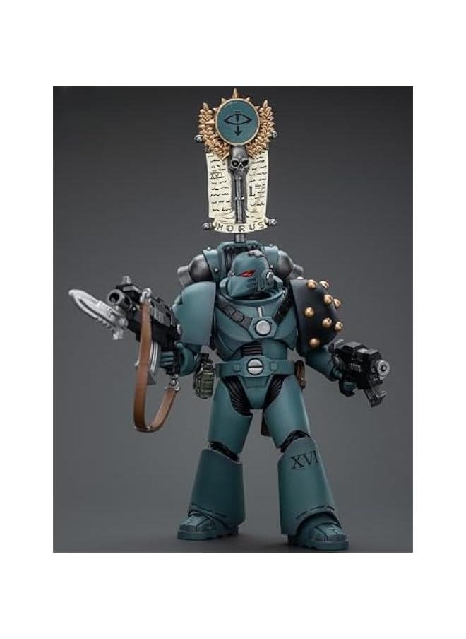 JoyToy Warhammer The Horus Heresy Collectible Figure: Sons of Horus MKVI Tactical Squad Legionary with Legion Vexilla 1:18 Scale Action Figures JT9480