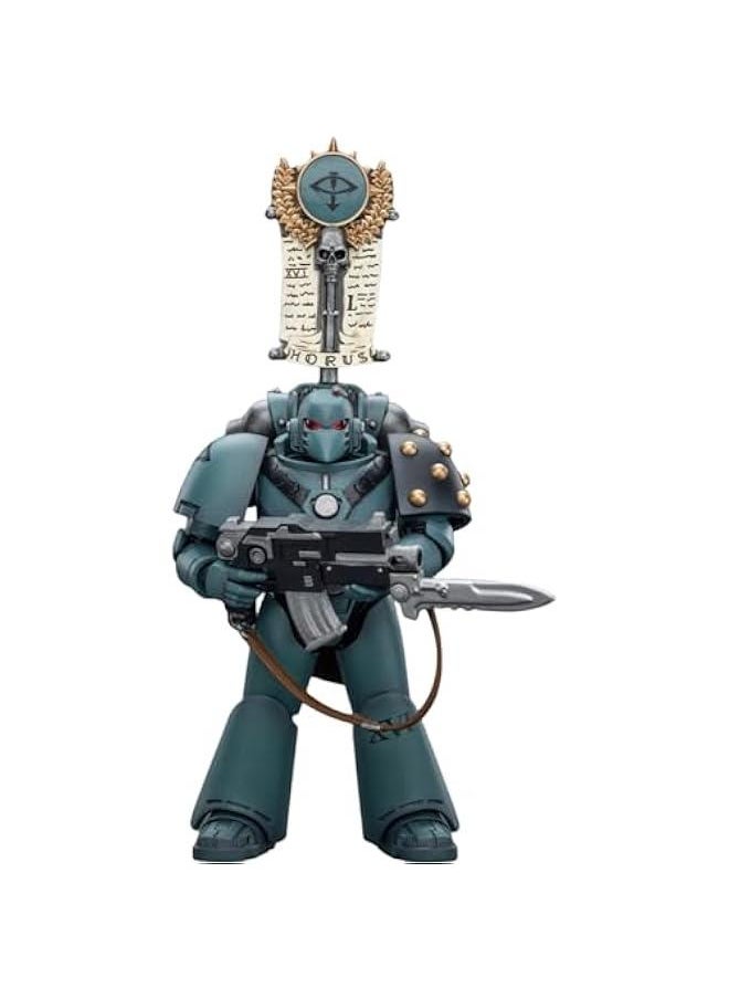 JoyToy Warhammer The Horus Heresy Collectible Figure: Sons of Horus MKVI Tactical Squad Legionary with Legion Vexilla 1:18 Scale Action Figures JT9480