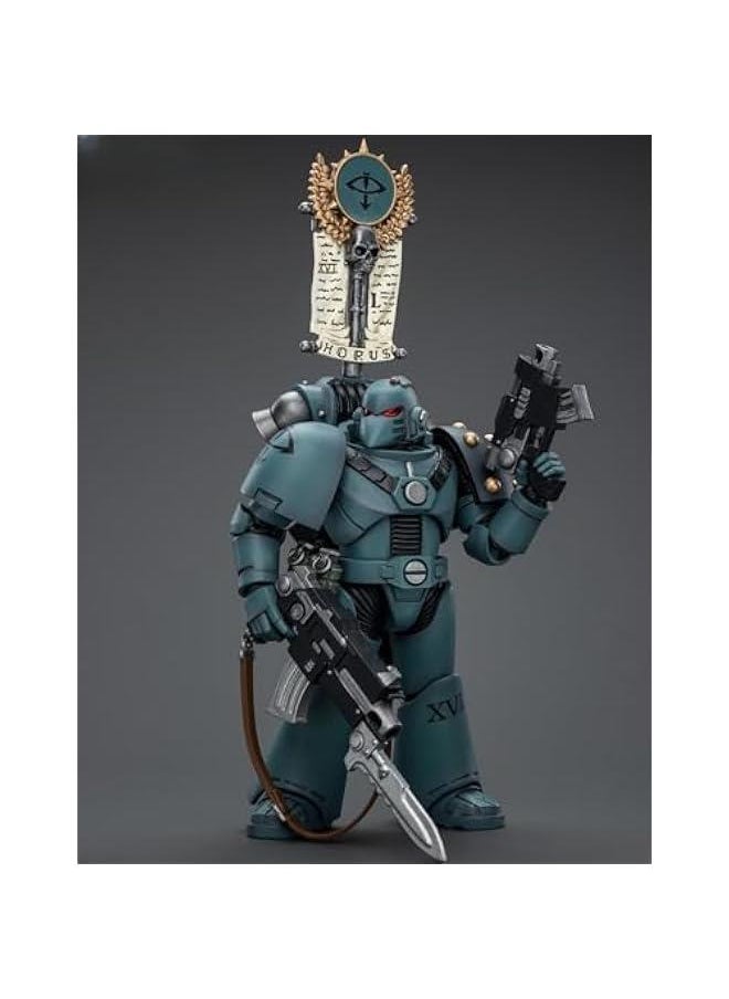 JoyToy Warhammer The Horus Heresy Collectible Figure: Sons of Horus MKVI Tactical Squad Legionary with Legion Vexilla 1:18 Scale Action Figures JT9480