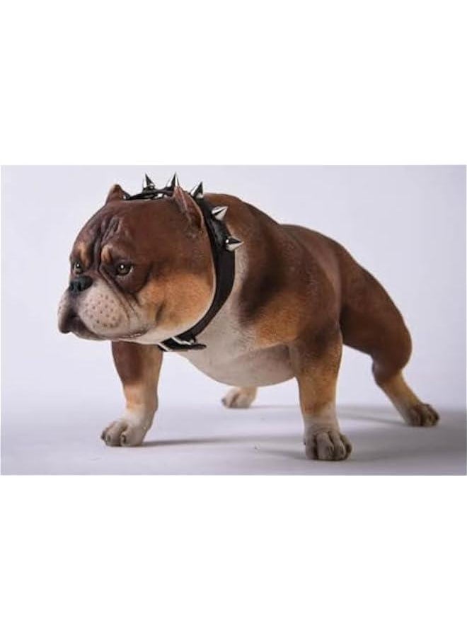 JXK Collectible Dog Figure: Bully Dog, Expertly Hand-Painted, Lifelike, Safe Resin, 1:6 Scale Miniature Animal Figurine JXK034F