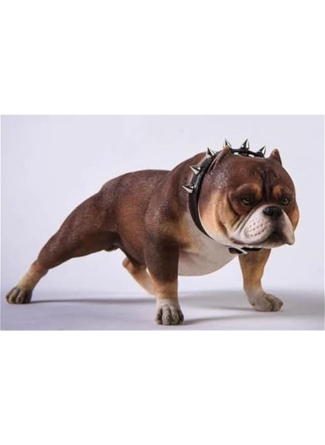 JXK Collectible Dog Figure: Bully Dog, Expertly Hand-Painted, Lifelike, Safe Resin, 1:6 Scale Miniature Animal Figurine JXK034F