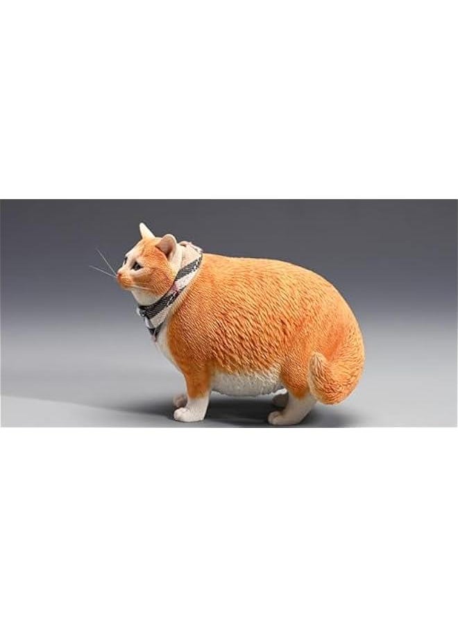 JXK Collectible Cat Figure: Change Head Fat Cat, Expertly Hand-Painted, Lifelike, Safe Resin, 1:6 Scale Miniature Animal Figurine JXK109D