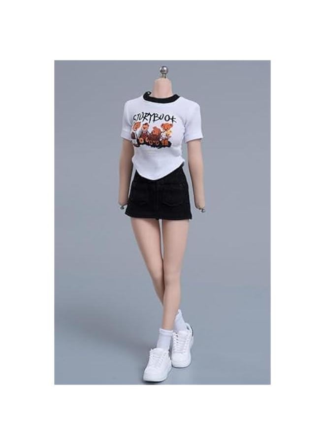 1/6 Scale Figure Doll Clothes: Short-Sleeved Wrap-Around Skirt Set for 12-inch Collectible Action Figure cd064B