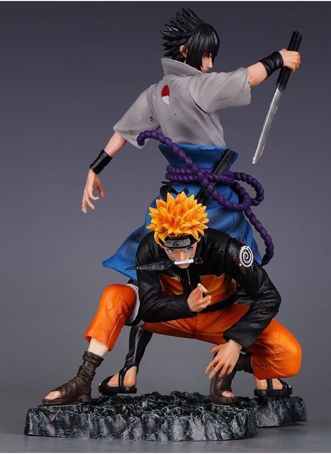 Naruto Naruto Sasuke Bond Action Figure Decorative Resin Sculpture Home Decor Statue, Art Figurine Home Ornament Decoration for Office, Living Room, Bedroom, Book Shelf, TV Cabinet, Desktop