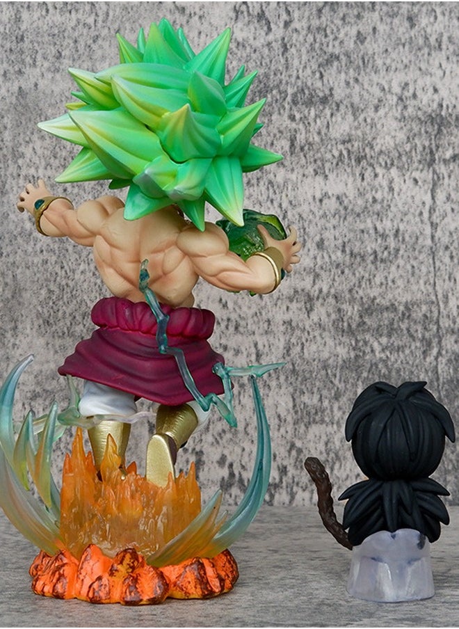 Dragon Ball Babies And Adults Broly Action Figure Decorative Resin Sculpture Home Decor Statue, Art Figurine Home Ornament Decoration for Office, Living Room, Bedroom, Book Shelf, TV Cabinet, Desktop