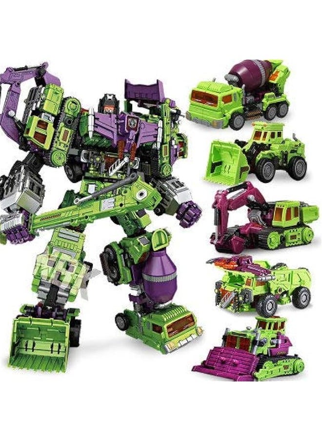 Deformation Oversize Toys Robot Devastator TF Engineering Combiner 6 in 1 Action Figure Car Truck Model(Green Version)