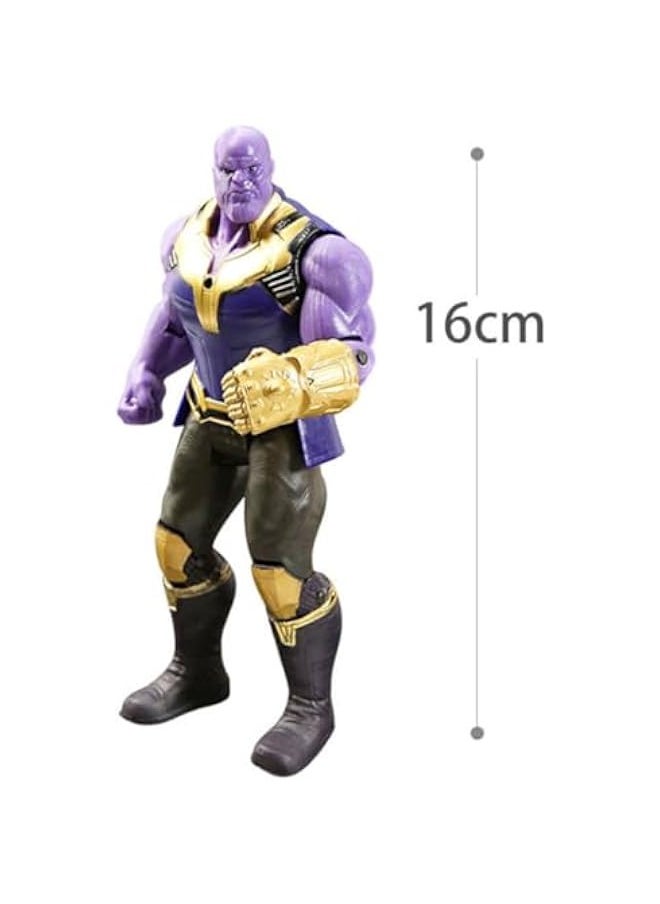 6.27 inch Movie Superhero Action Figures Toys Characters  for Themed Parties for Kids Ages 3 and Up (16cm Thanos)