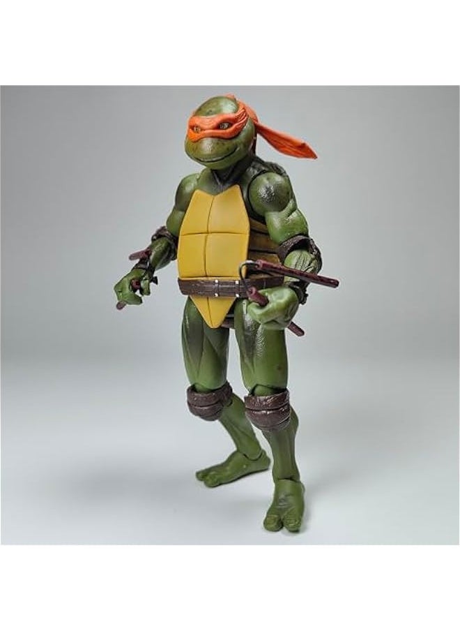 KNOWPLYER Ninja Turtle Figure Series : 7 TMNT Michelo Mich Action Figure, Decorations Collectible Gift (Orange)